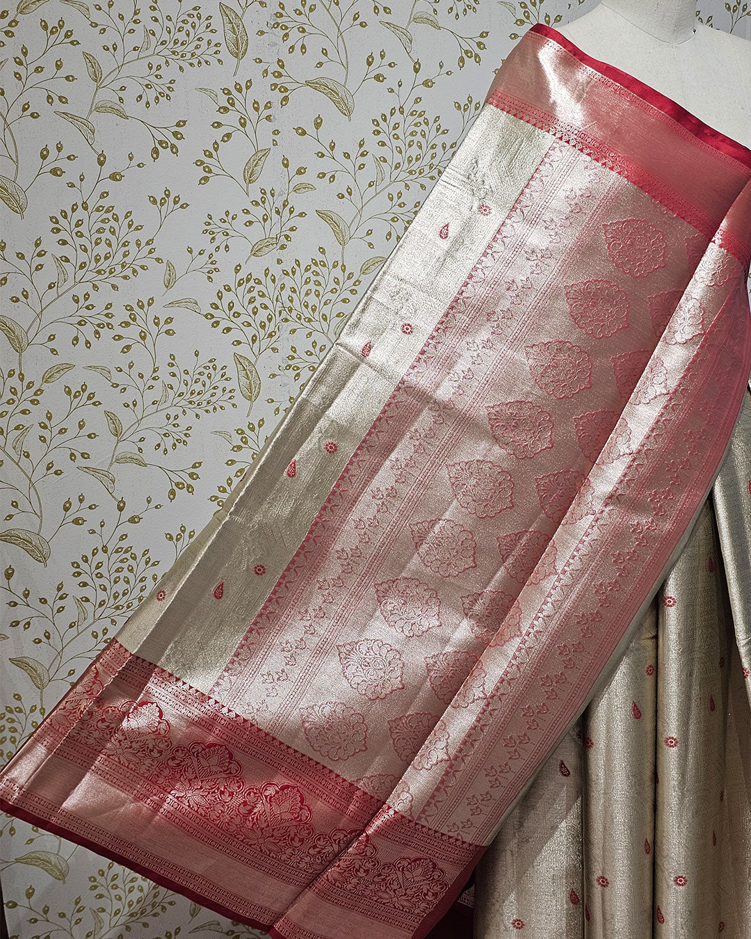 Tissue Kanjivaram Saree All Over Brocade with Designer Border & Zari Pallu