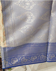 Tissue Kanjivaram Saree  Meenakari Butti Design with Skirt Border & Brocade Pallu