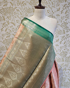 Tissue Kanjivaram Saree  Meenakari Butti Design with Skirt Border & Brocade Pallu