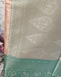 Tissue Kanjivaram Saree  Meenakari Butti Design with Skirt Border & Brocade Pallu