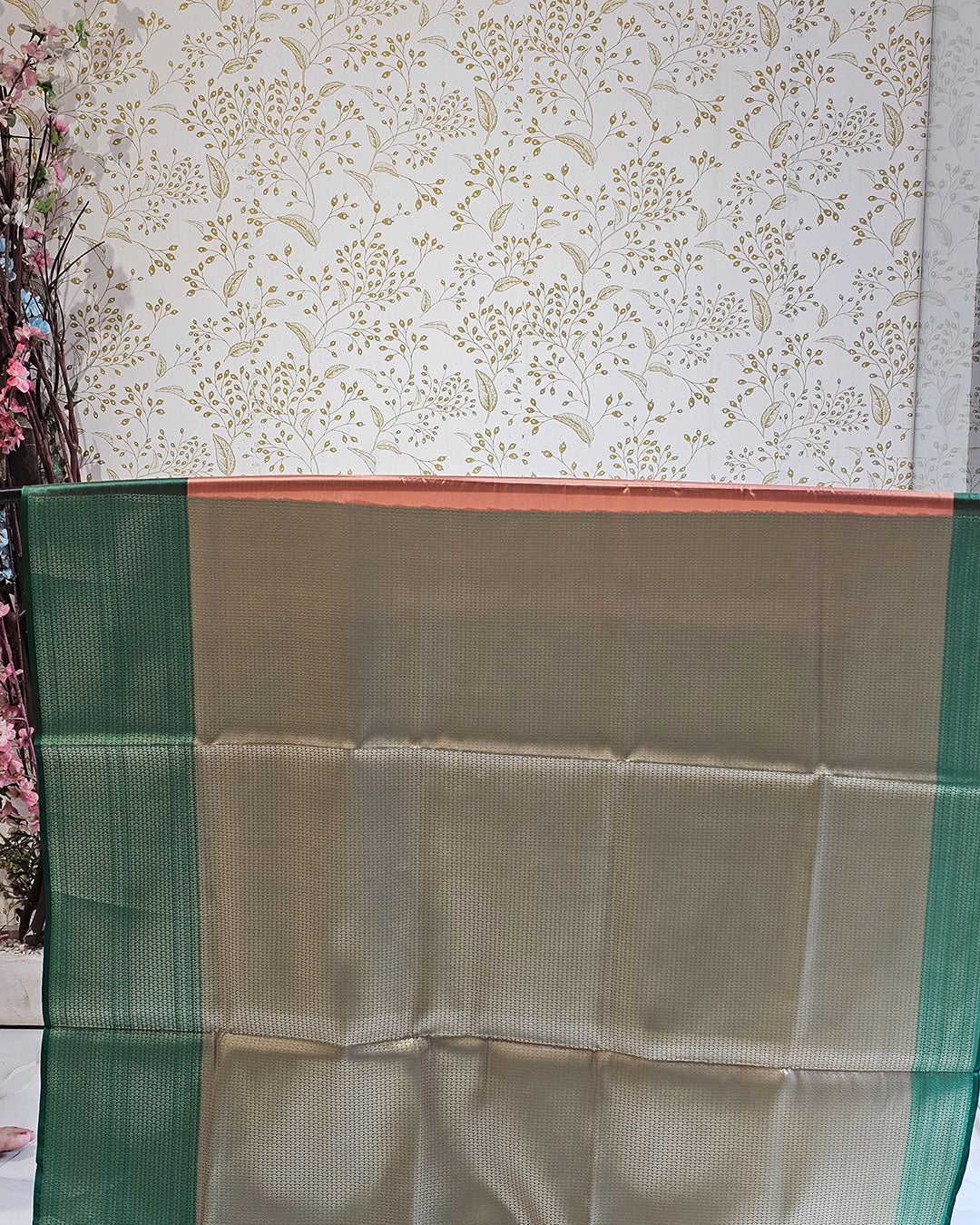 Tissue Kanjivaram Saree  Meenakari Butti Design with Skirt Border & Brocade Pallu