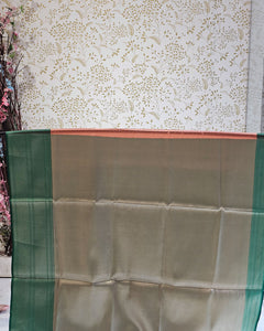 Tissue Kanjivaram Saree  Meenakari Butti Design with Skirt Border & Brocade Pallu