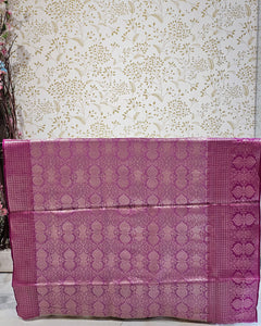 Tissue Kanjivaram Saree  Meenakari Butti with Rudraksh Designer Border & Zari Brocade Pallu