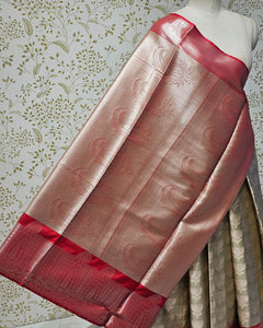 Tissue Kanjivaram Saree  Paisley Butti Border & Brocade Designer Pallu