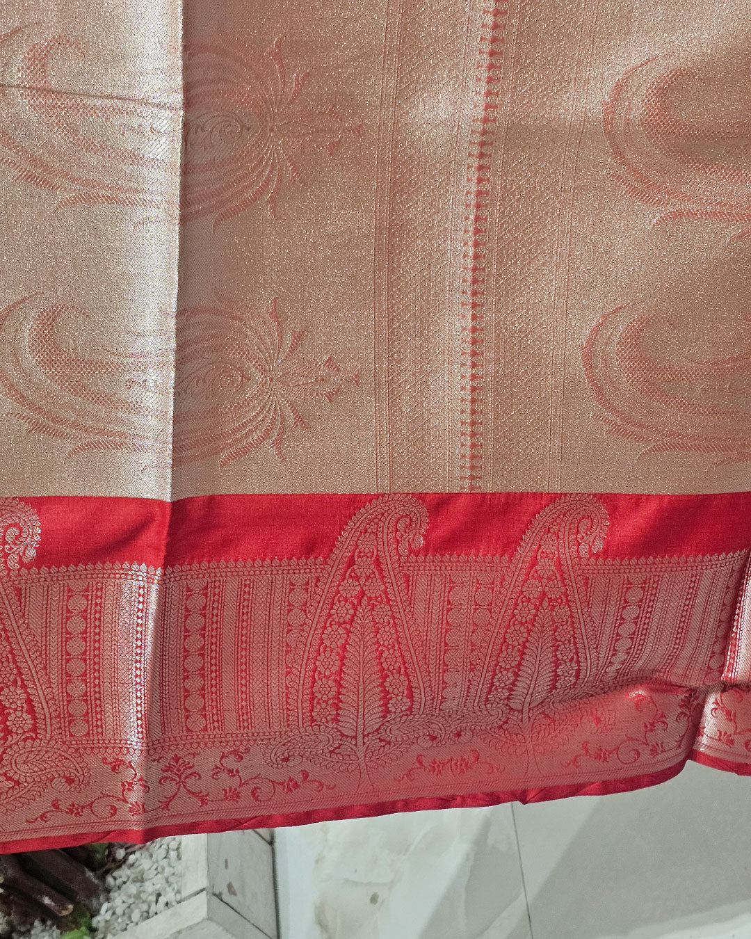 Tissue Kanjivaram Saree  Paisley Butti Border & Brocade Designer Pallu